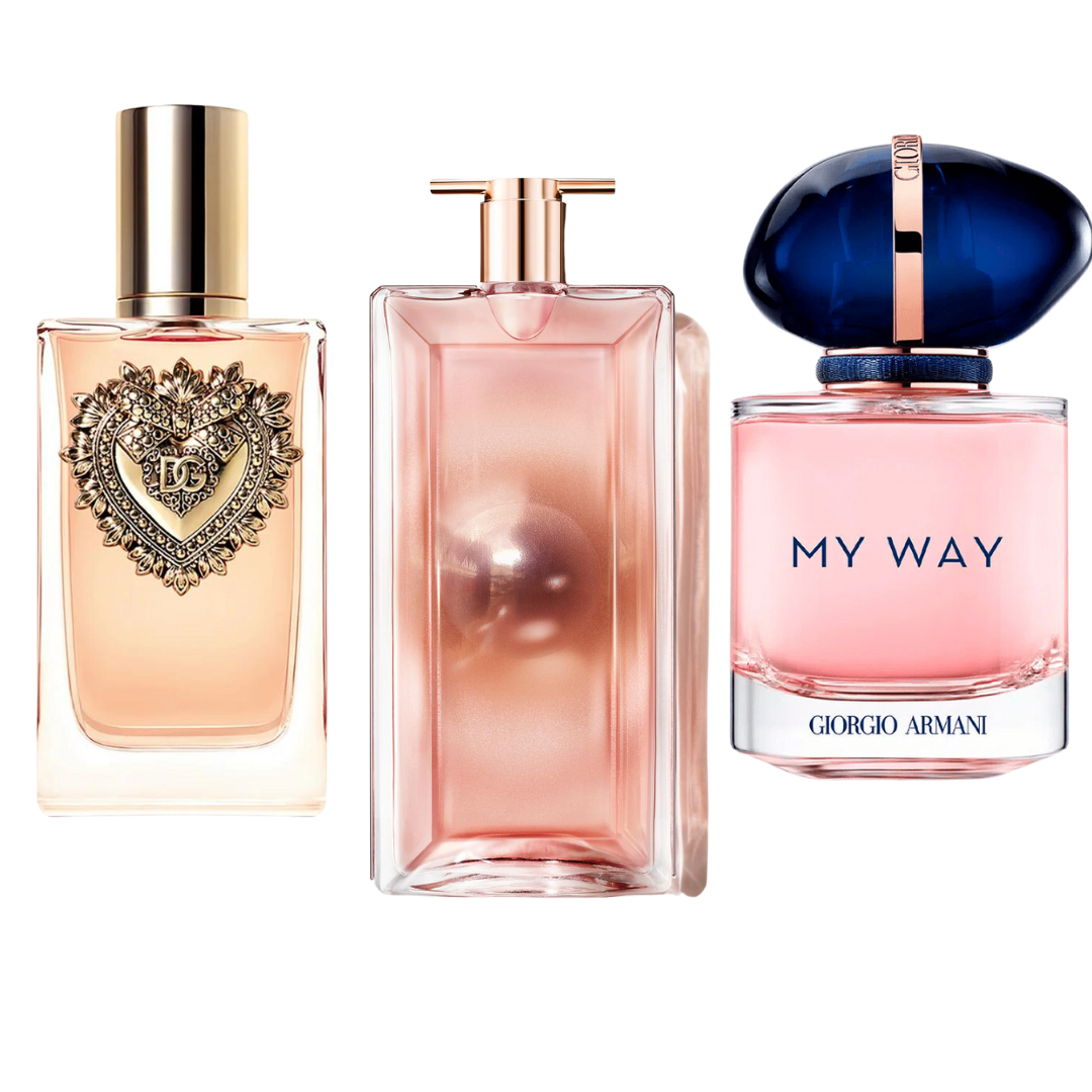 Zestaw 3 perfum Dolce & Gabanna Devotion, My Way Giorgio Armani, Lancôme Idôle 100ml